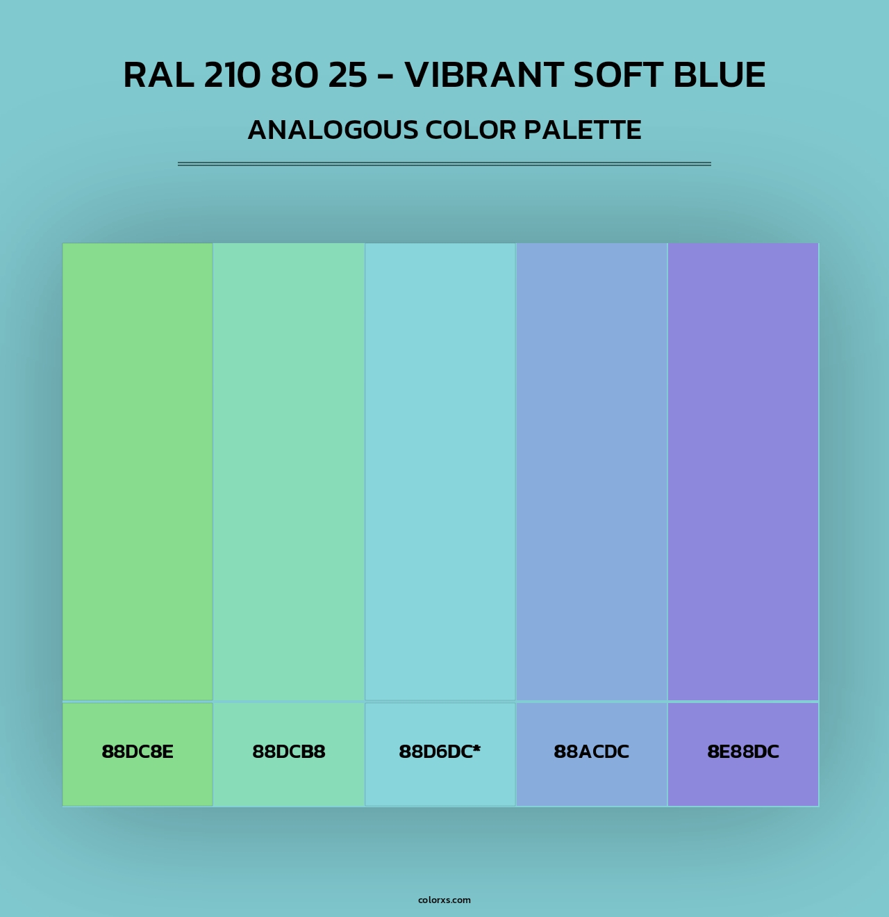 RAL 210 80 25 - Vibrant Soft Blue - Analogous Color Palette