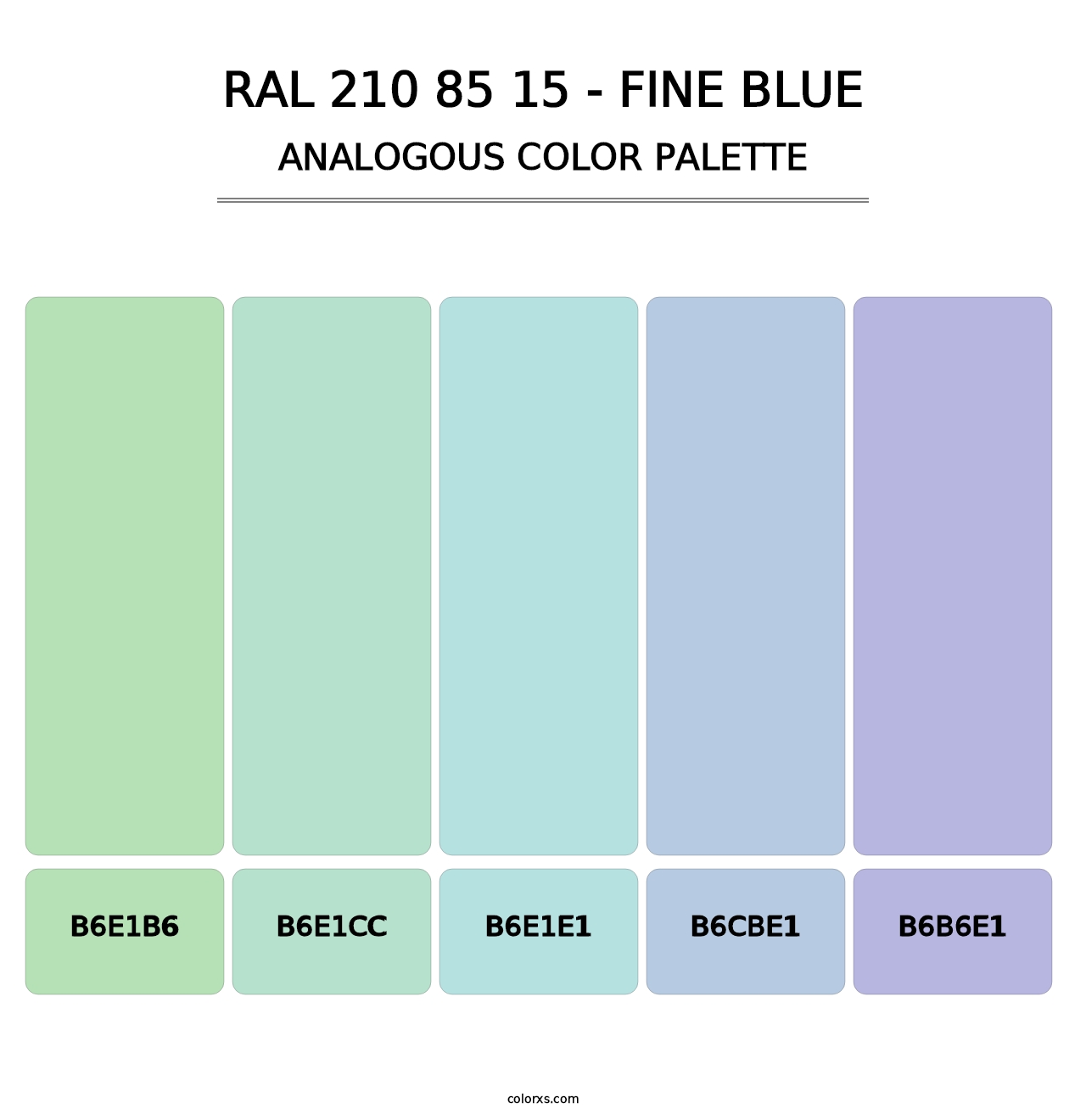 RAL 210 85 15 - Fine Blue - Analogous Color Palette
