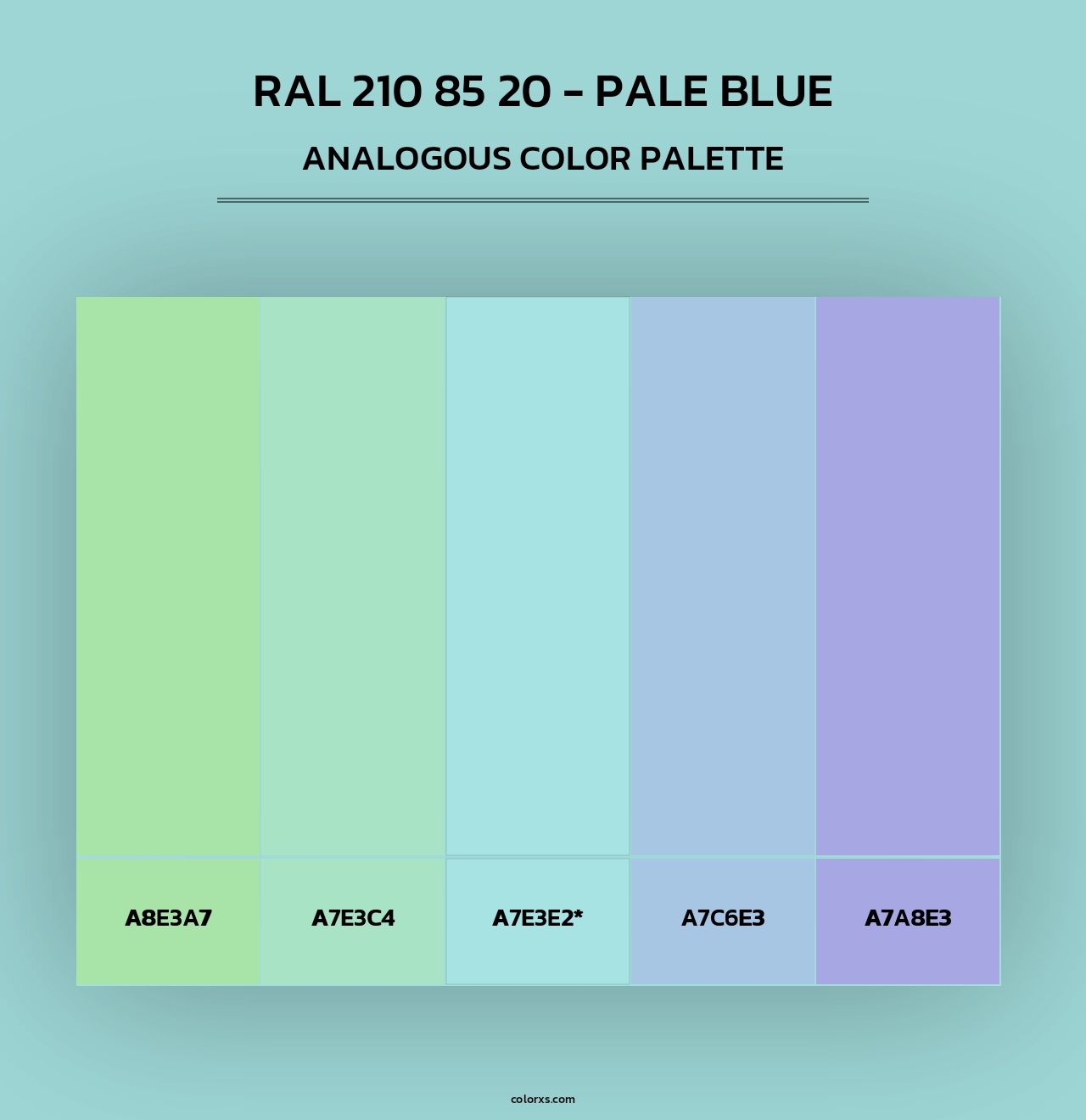 RAL 210 85 20 - Pale Blue - Analogous Color Palette