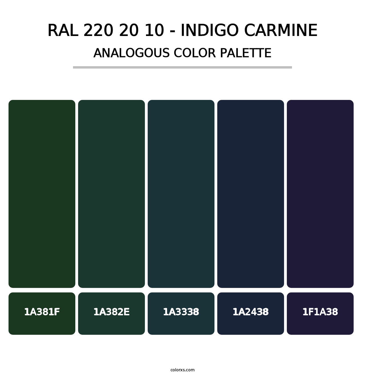 RAL 220 20 10 - Indigo Carmine - Analogous Color Palette