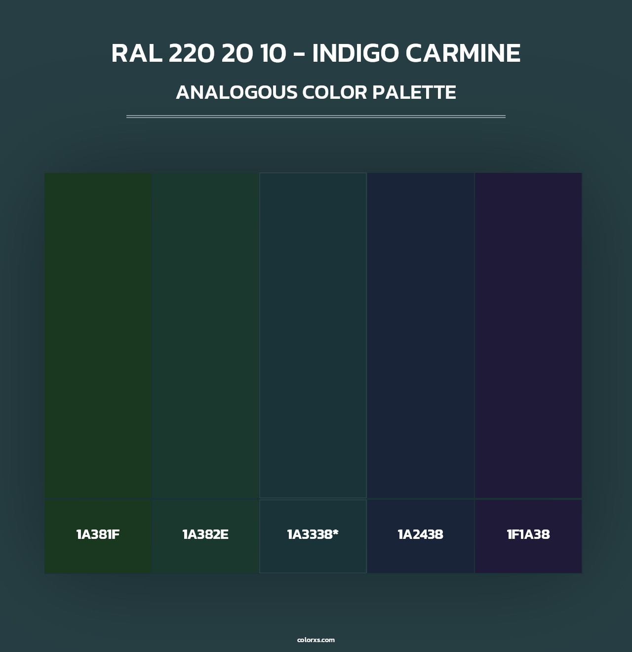 RAL 220 20 10 - Indigo Carmine - Analogous Color Palette