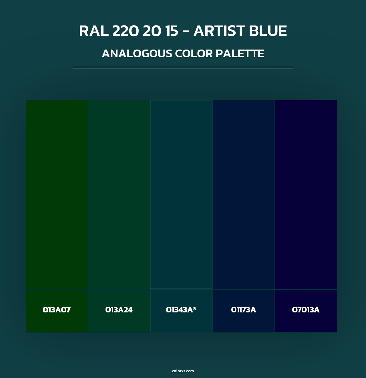 RAL 220 20 15 - Artist Blue - Analogous Color Palette