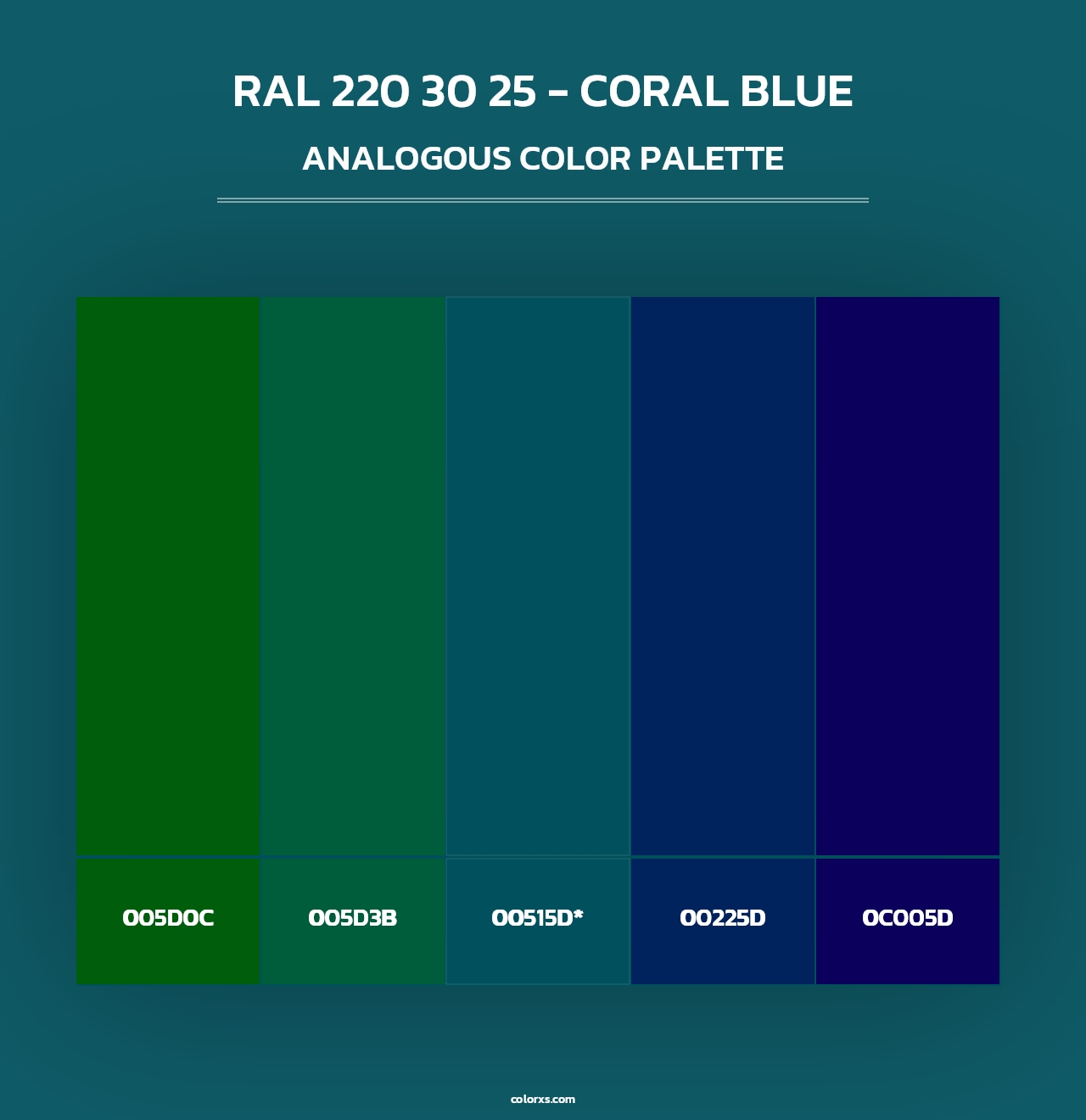 RAL 220 30 25 - Coral Blue - Analogous Color Palette