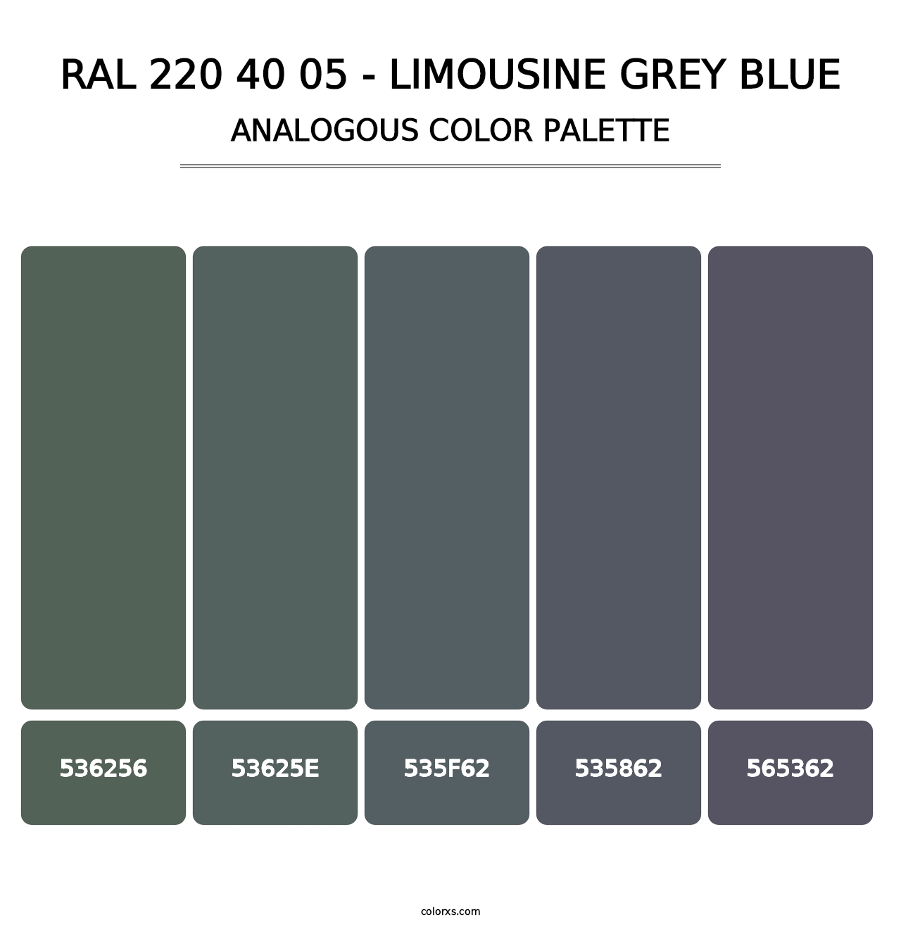 RAL 220 40 05 - Limousine Grey Blue - Analogous Color Palette