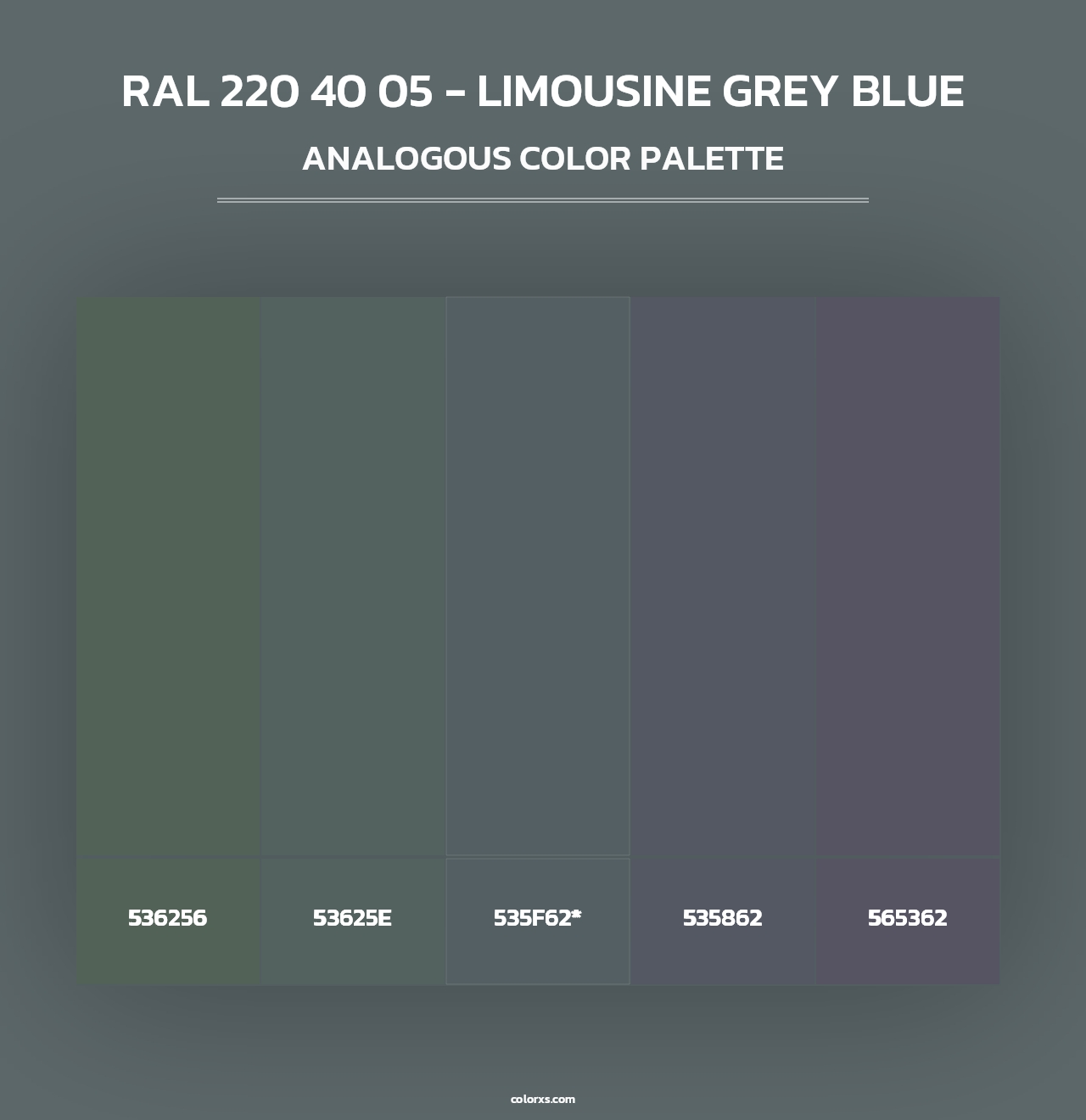 RAL 220 40 05 - Limousine Grey Blue - Analogous Color Palette