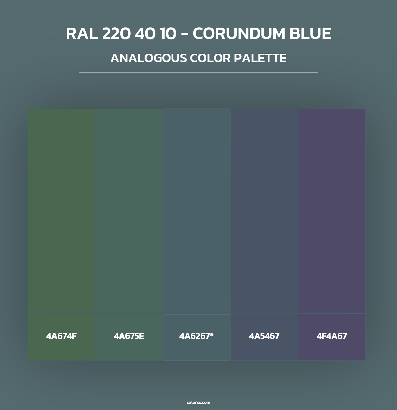 RAL 220 40 10 - Corundum Blue - Analogous Color Palette