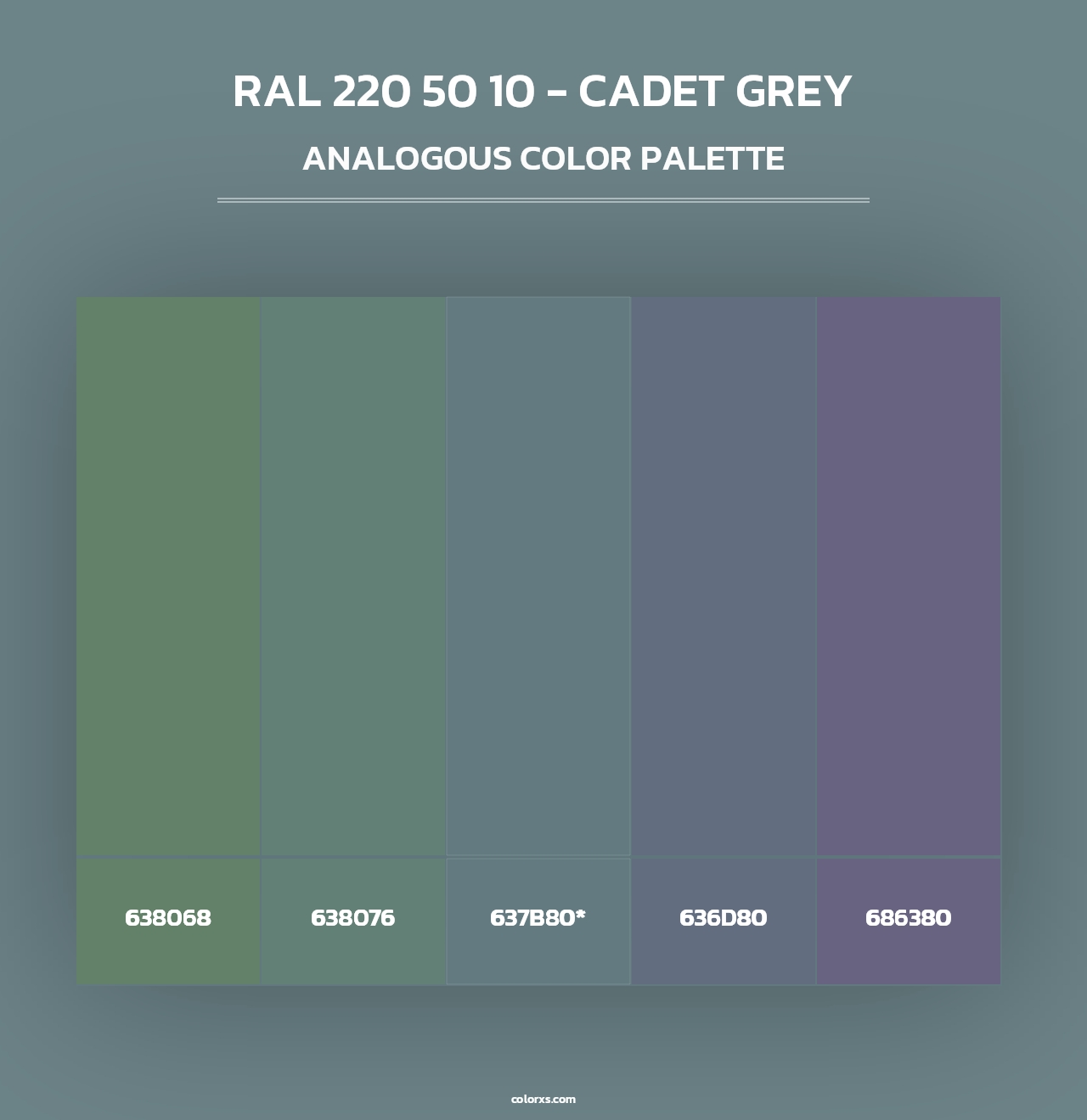 RAL 220 50 10 - Cadet Grey - Analogous Color Palette