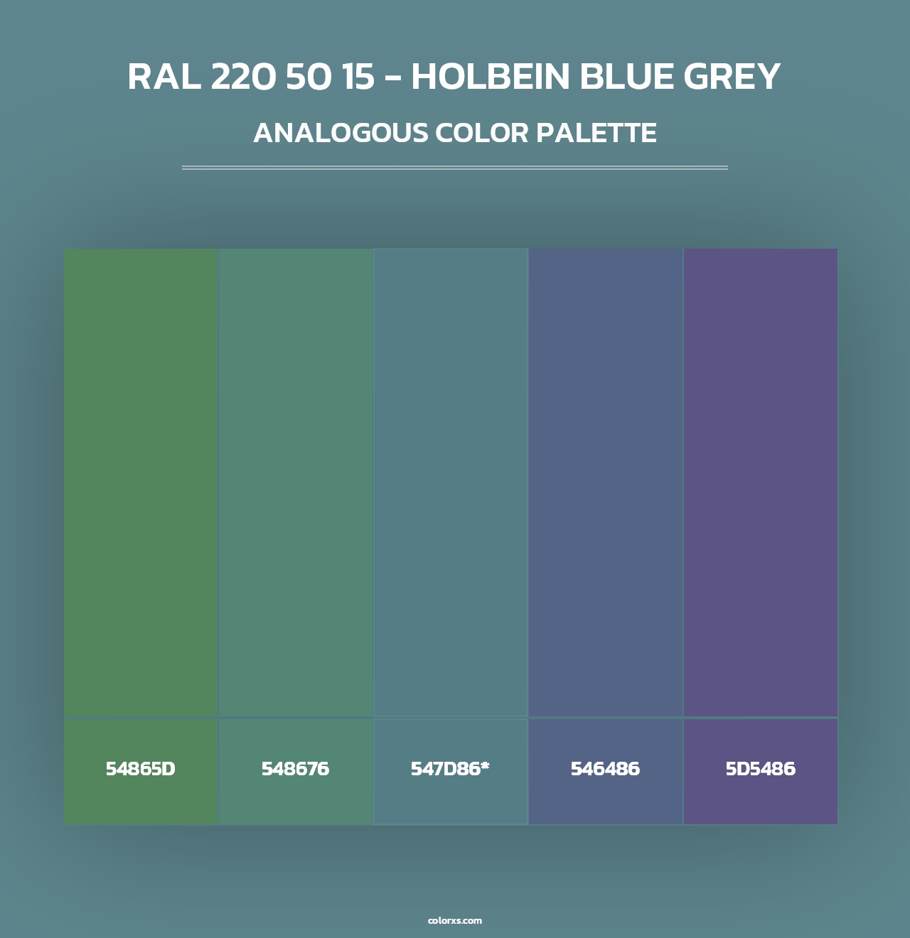 RAL 220 50 15 - Holbein Blue Grey - Analogous Color Palette