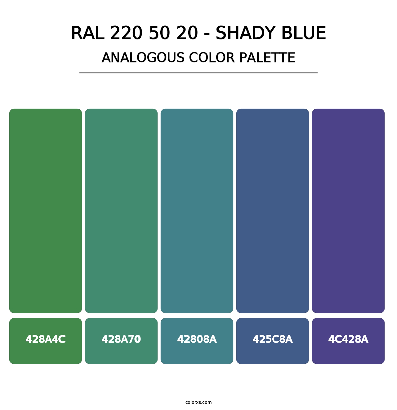 RAL 220 50 20 - Shady Blue - Analogous Color Palette