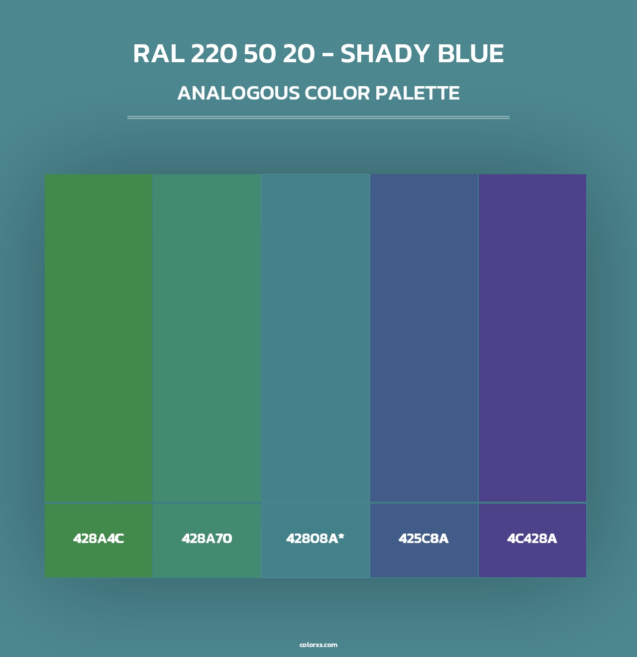 RAL 220 50 20 - Shady Blue - Analogous Color Palette