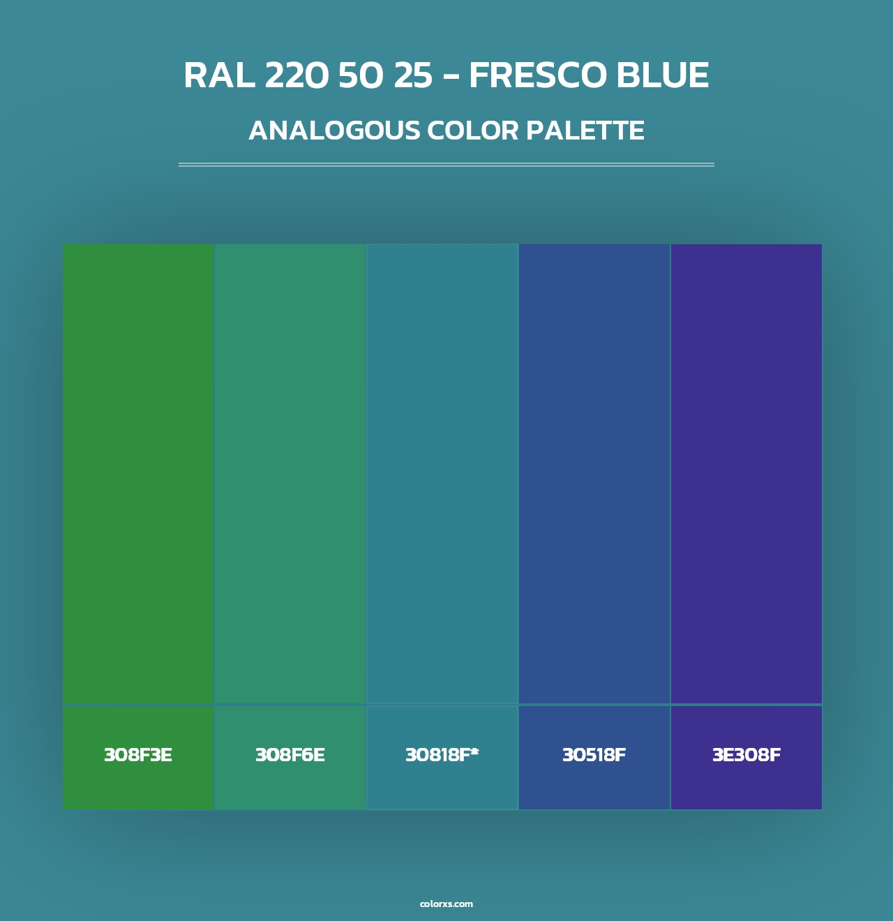 RAL 220 50 25 - Fresco Blue - Analogous Color Palette