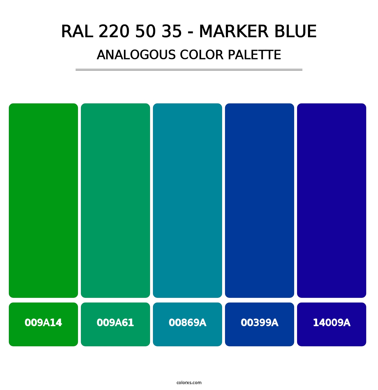 RAL 220 50 35 - Marker Blue - Analogous Color Palette