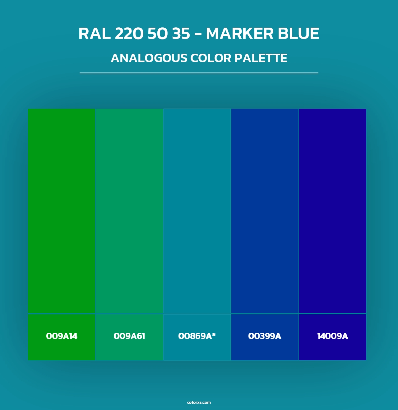 RAL 220 50 35 - Marker Blue - Analogous Color Palette