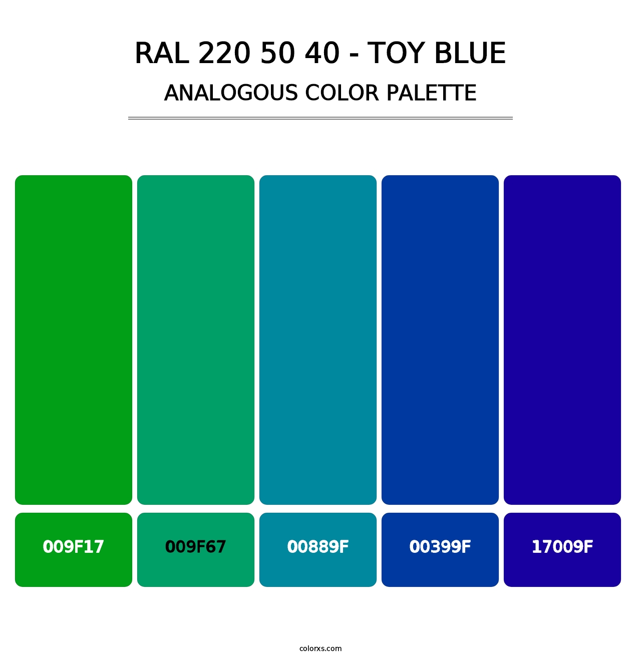 RAL 220 50 40 - Toy Blue - Analogous Color Palette