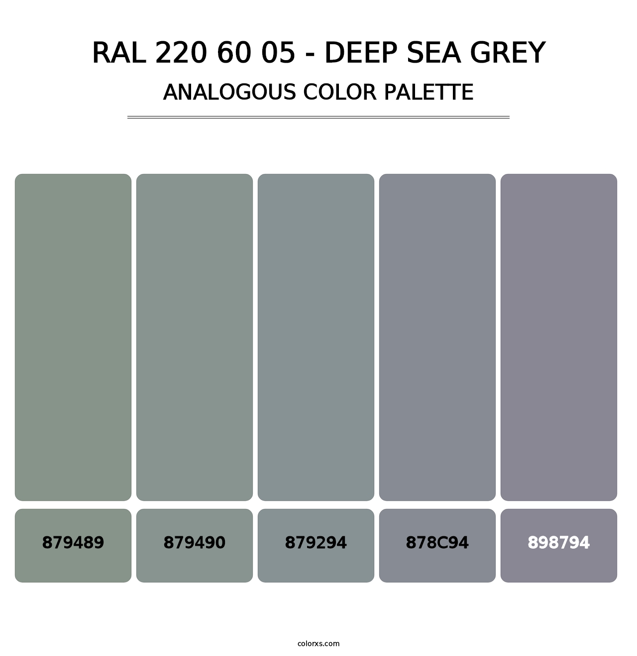 RAL 220 60 05 - Deep Sea Grey - Analogous Color Palette