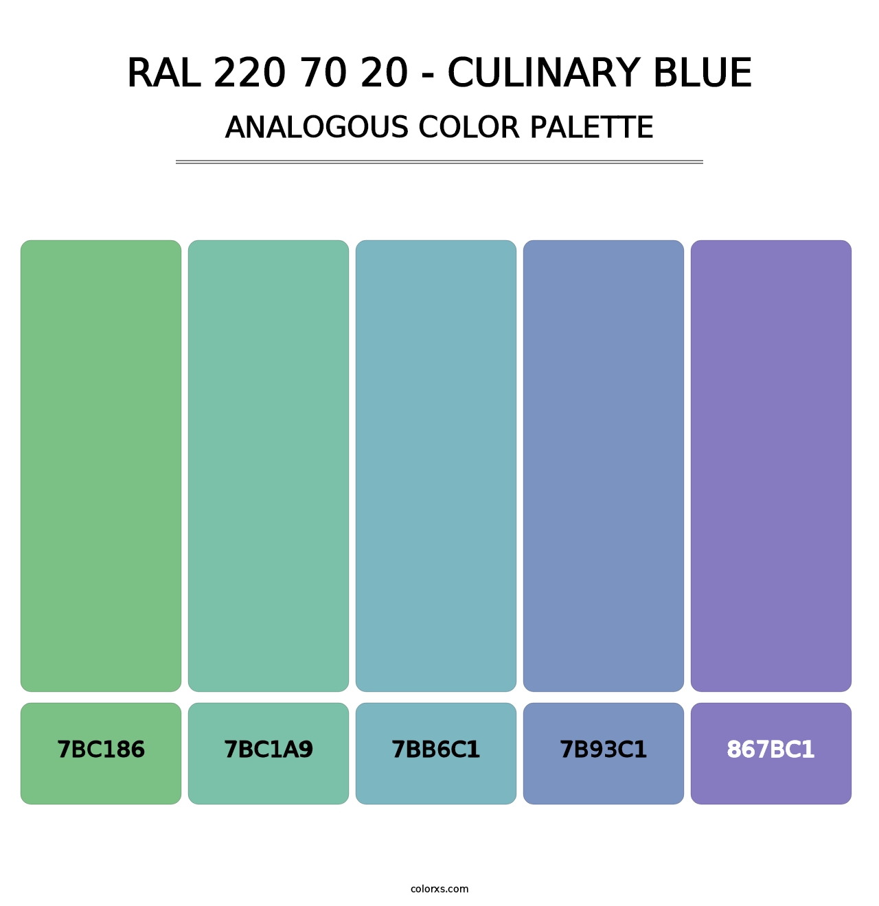 RAL 220 70 20 - Culinary Blue - Analogous Color Palette