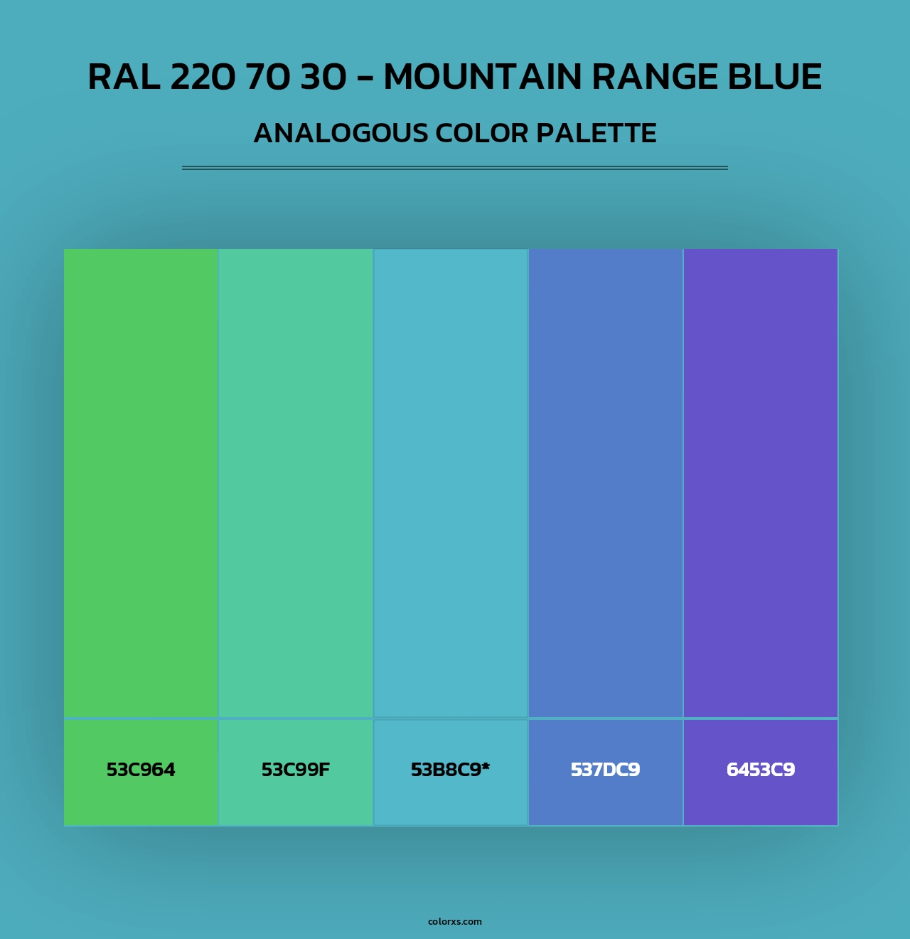 RAL 220 70 30 - Mountain Range Blue - Analogous Color Palette
