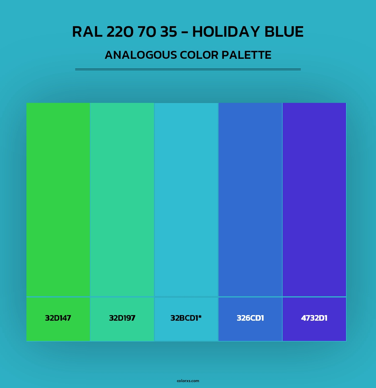 RAL 220 70 35 - Holiday Blue - Analogous Color Palette