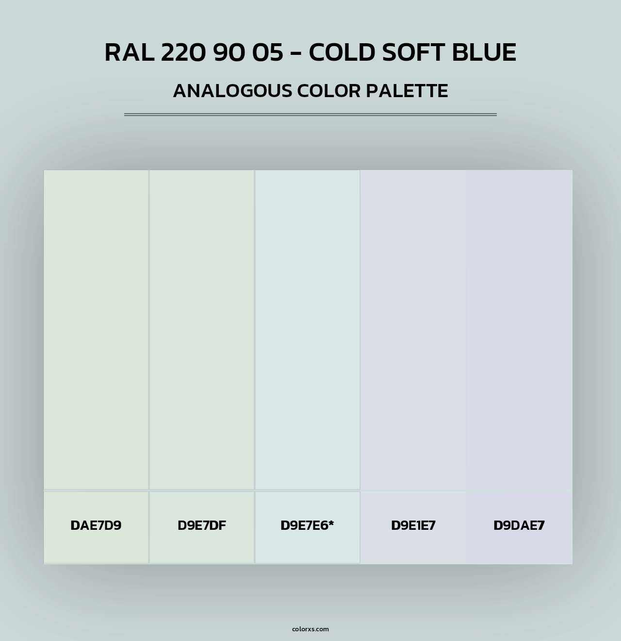 RAL 220 90 05 - Cold Soft Blue - Analogous Color Palette