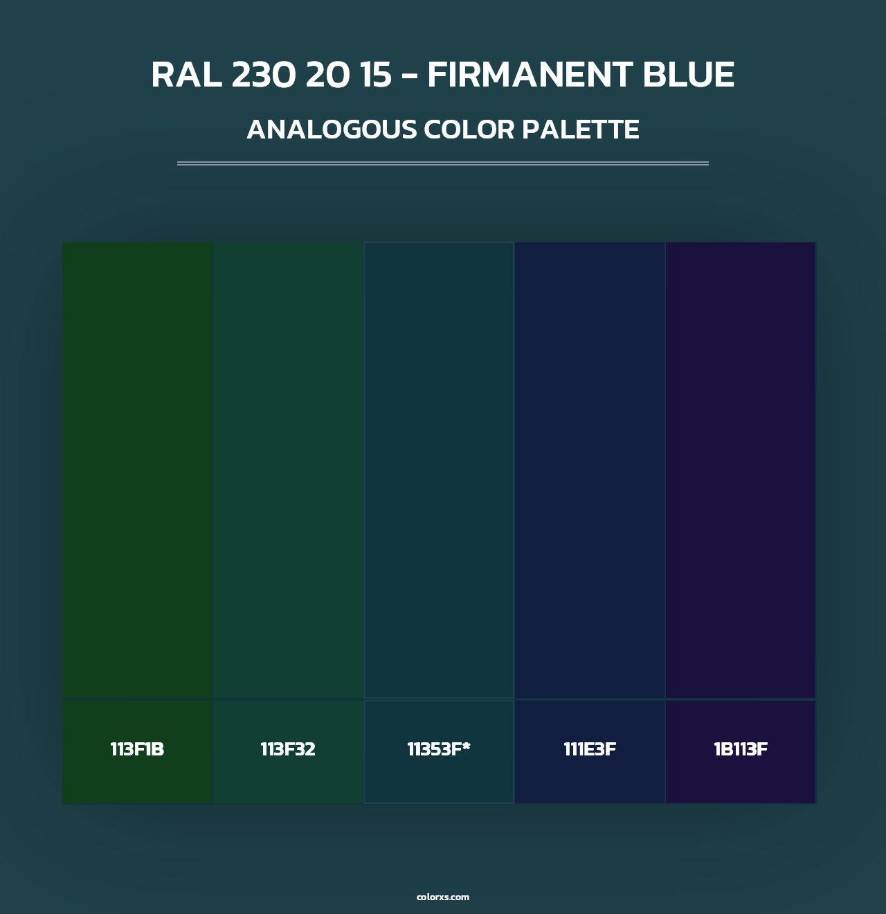 RAL 230 20 15 - Firmanent Blue - Analogous Color Palette