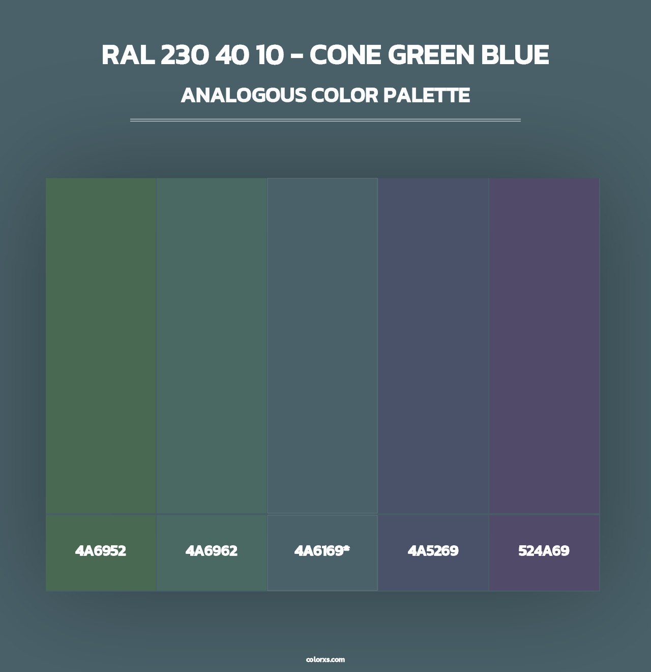 RAL 230 40 10 - Cone Green Blue - Analogous Color Palette