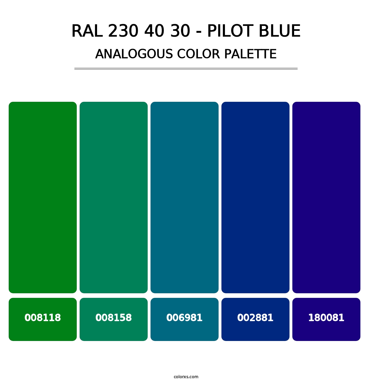 RAL 230 40 30 - Pilot Blue - Analogous Color Palette