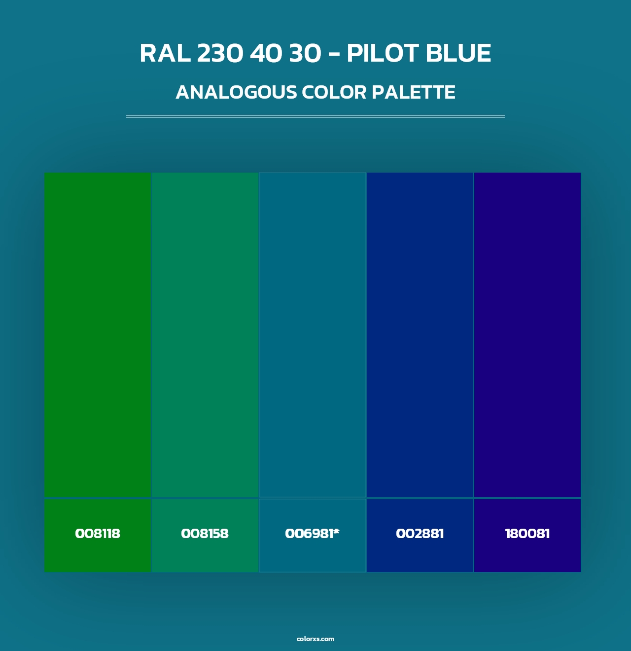 RAL 230 40 30 - Pilot Blue - Analogous Color Palette