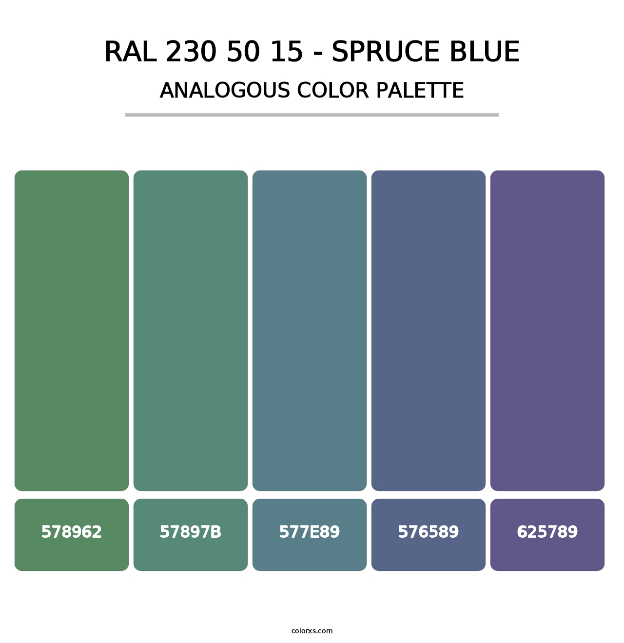RAL 230 50 15 - Spruce Blue - Analogous Color Palette