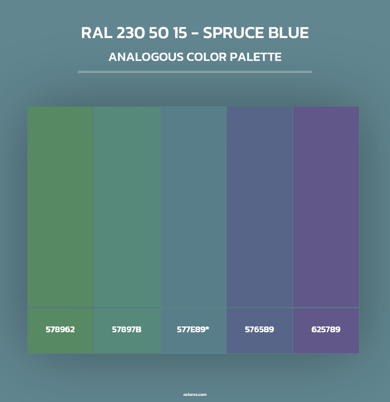 RAL 230 50 15 - Spruce Blue - Analogous Color Palette