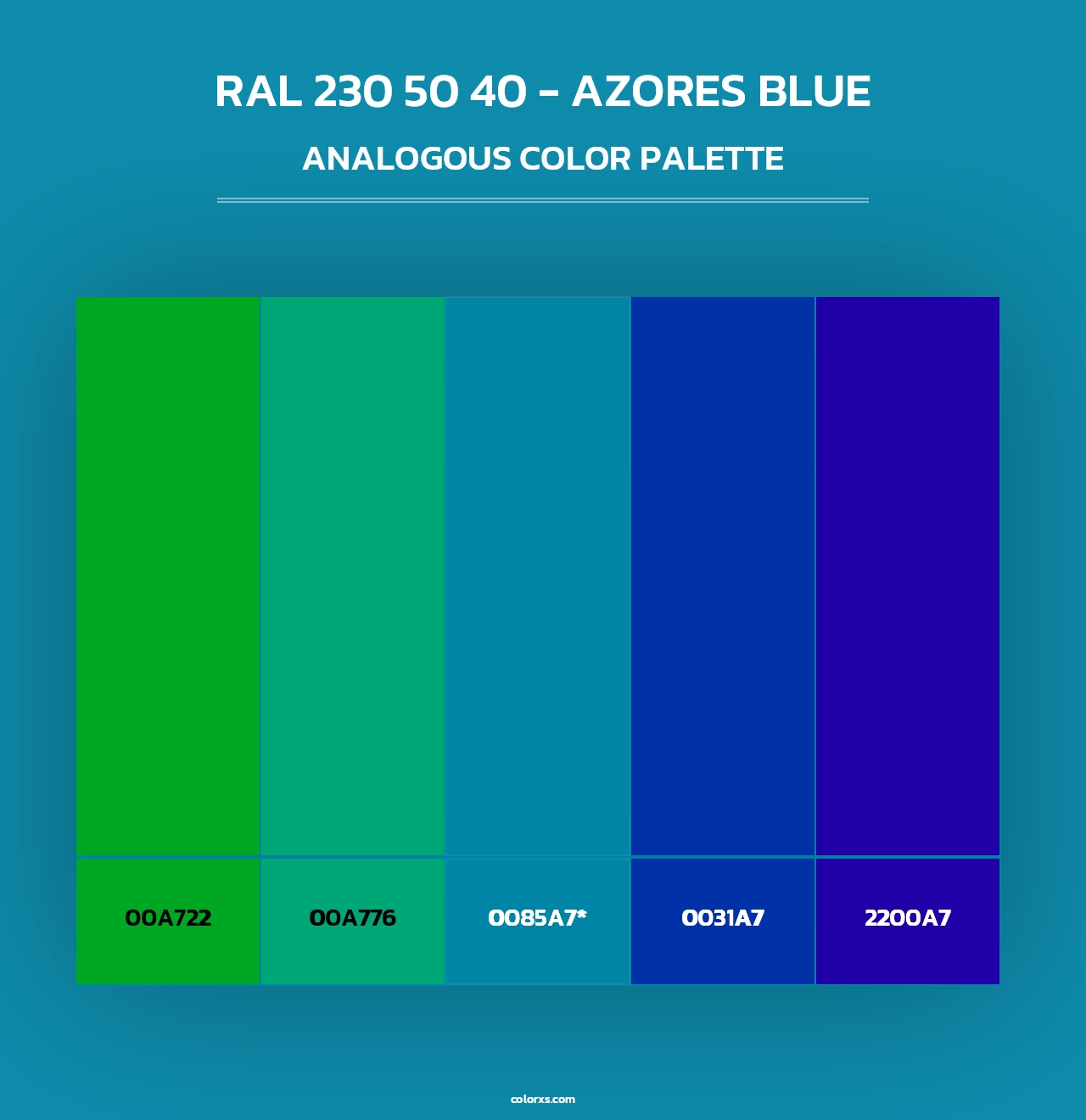RAL 230 50 40 - Azores Blue - Analogous Color Palette