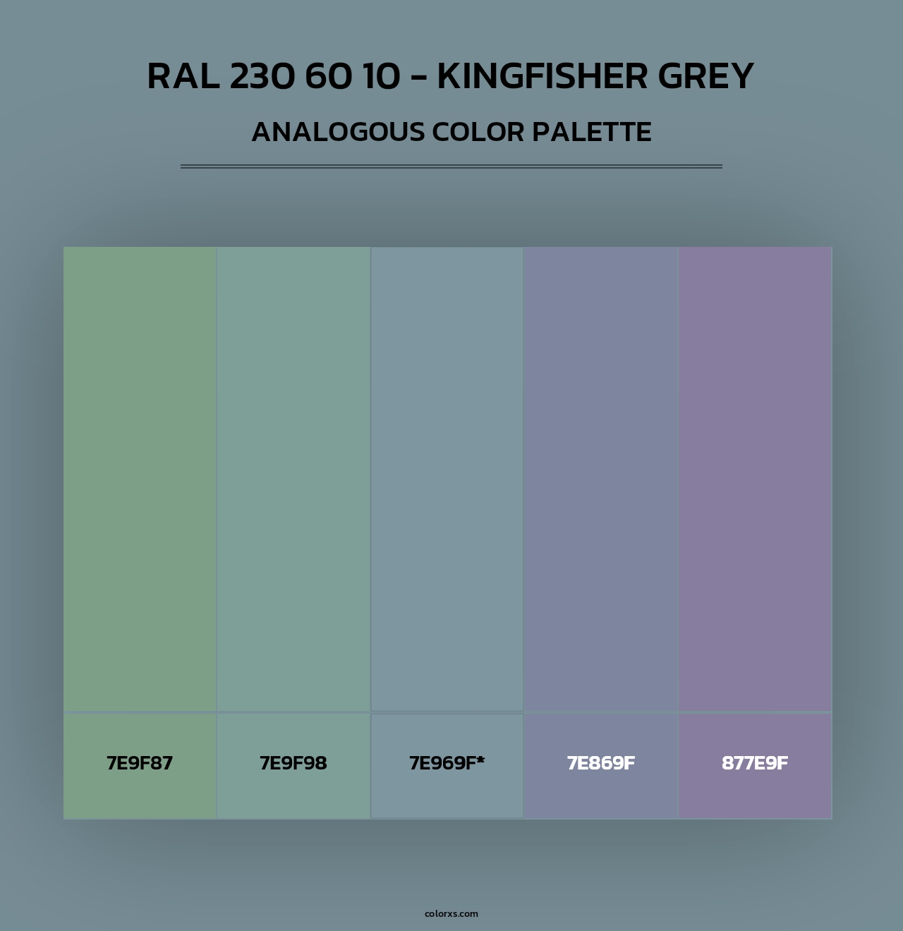 RAL 230 60 10 - Kingfisher Grey - Analogous Color Palette