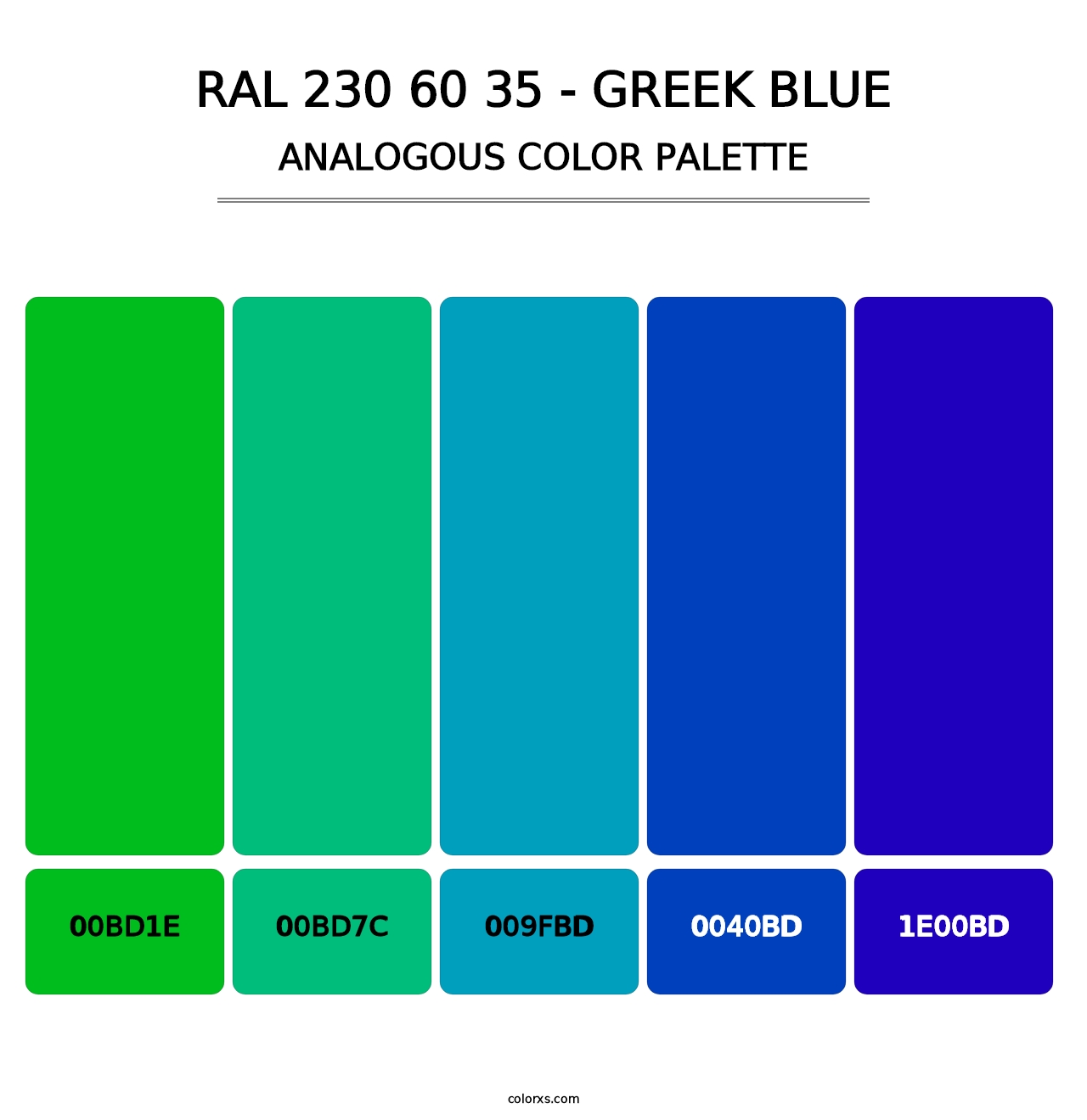 RAL 230 60 35 - Greek Blue - Analogous Color Palette