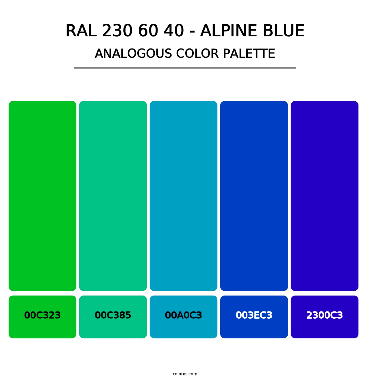 RAL 230 60 40 - Alpine Blue - Analogous Color Palette