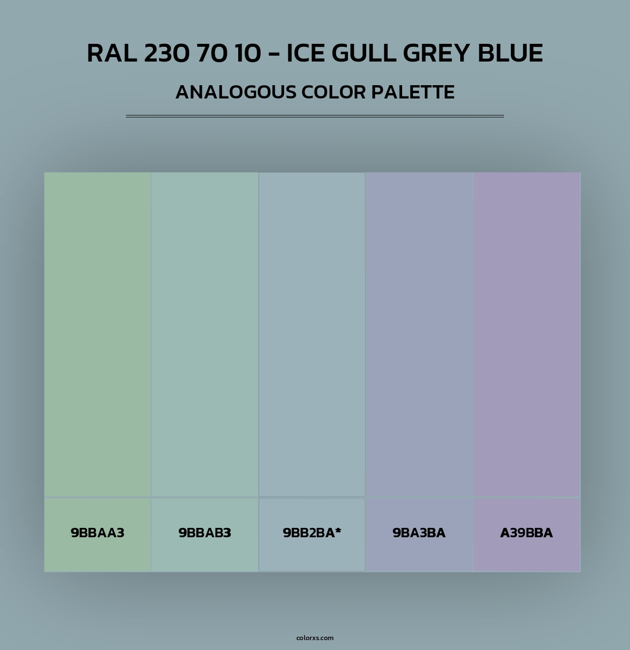 RAL 230 70 10 - Ice Gull Grey Blue - Analogous Color Palette