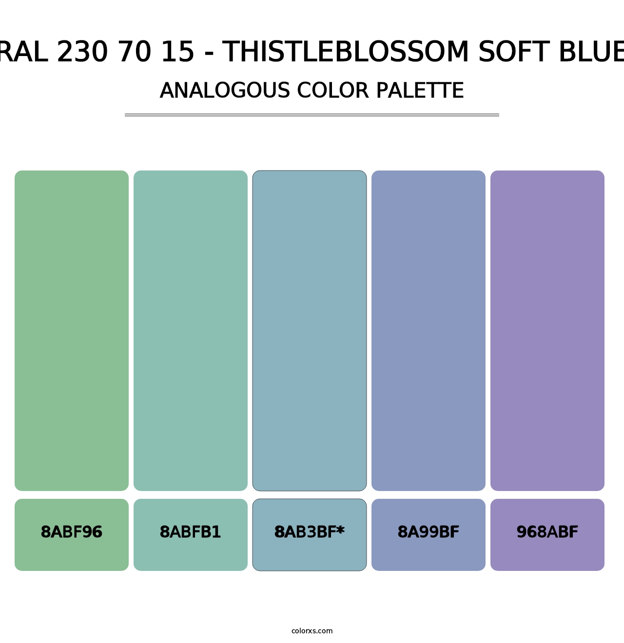 RAL 230 70 15 - Thistleblossom Soft Blue - Analogous Color Palette
