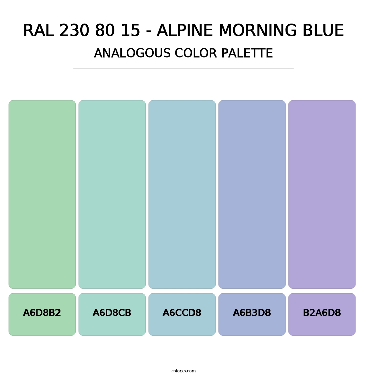 RAL 230 80 15 - Alpine Morning Blue - Analogous Color Palette