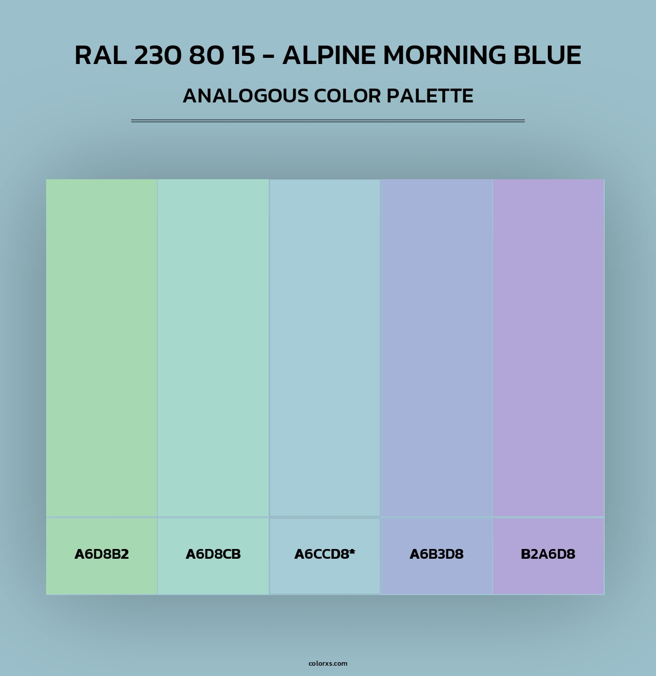 RAL 230 80 15 - Alpine Morning Blue - Analogous Color Palette