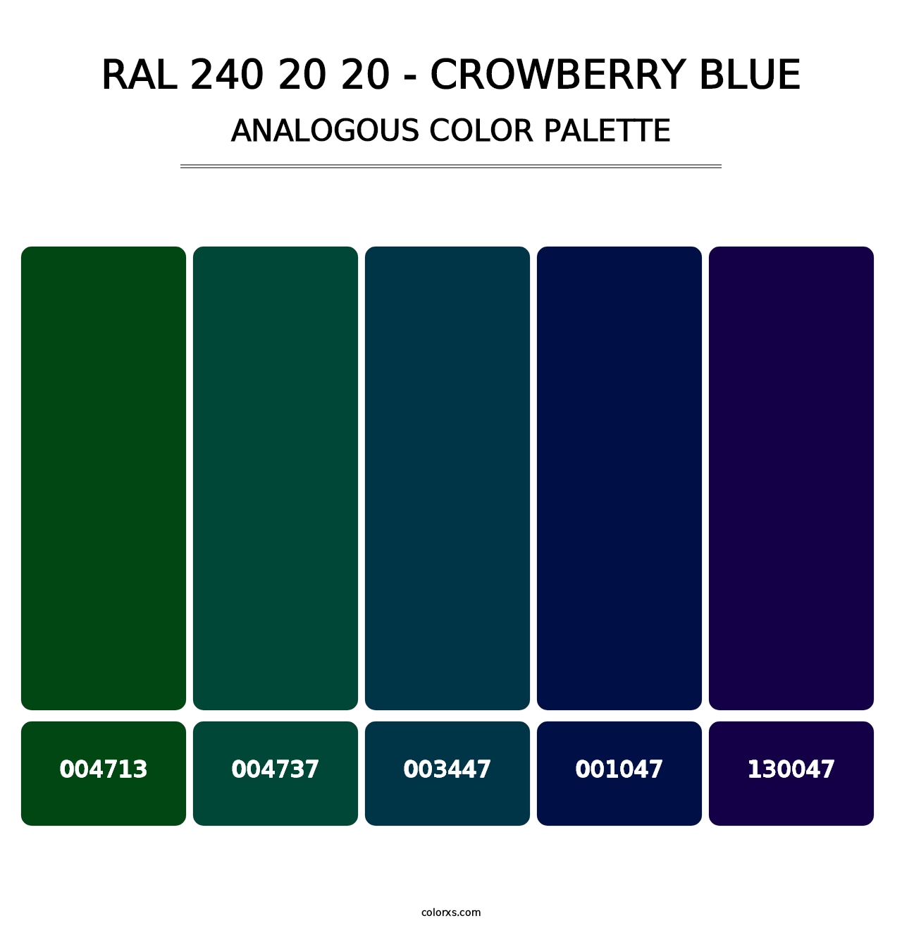 RAL 240 20 20 - Crowberry Blue - Analogous Color Palette