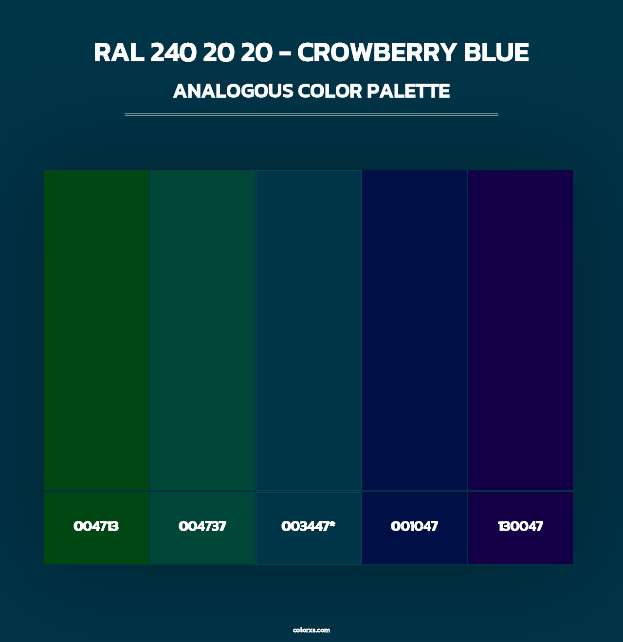 RAL 240 20 20 - Crowberry Blue - Analogous Color Palette