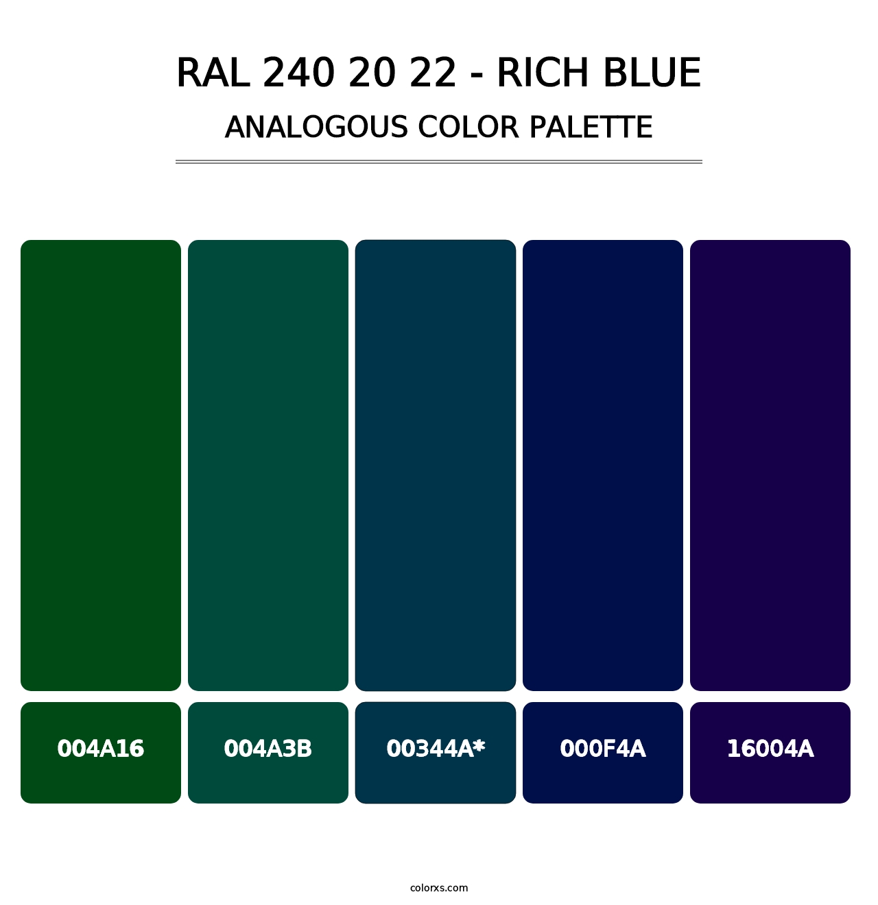 RAL 240 20 22 - Rich Blue - Analogous Color Palette