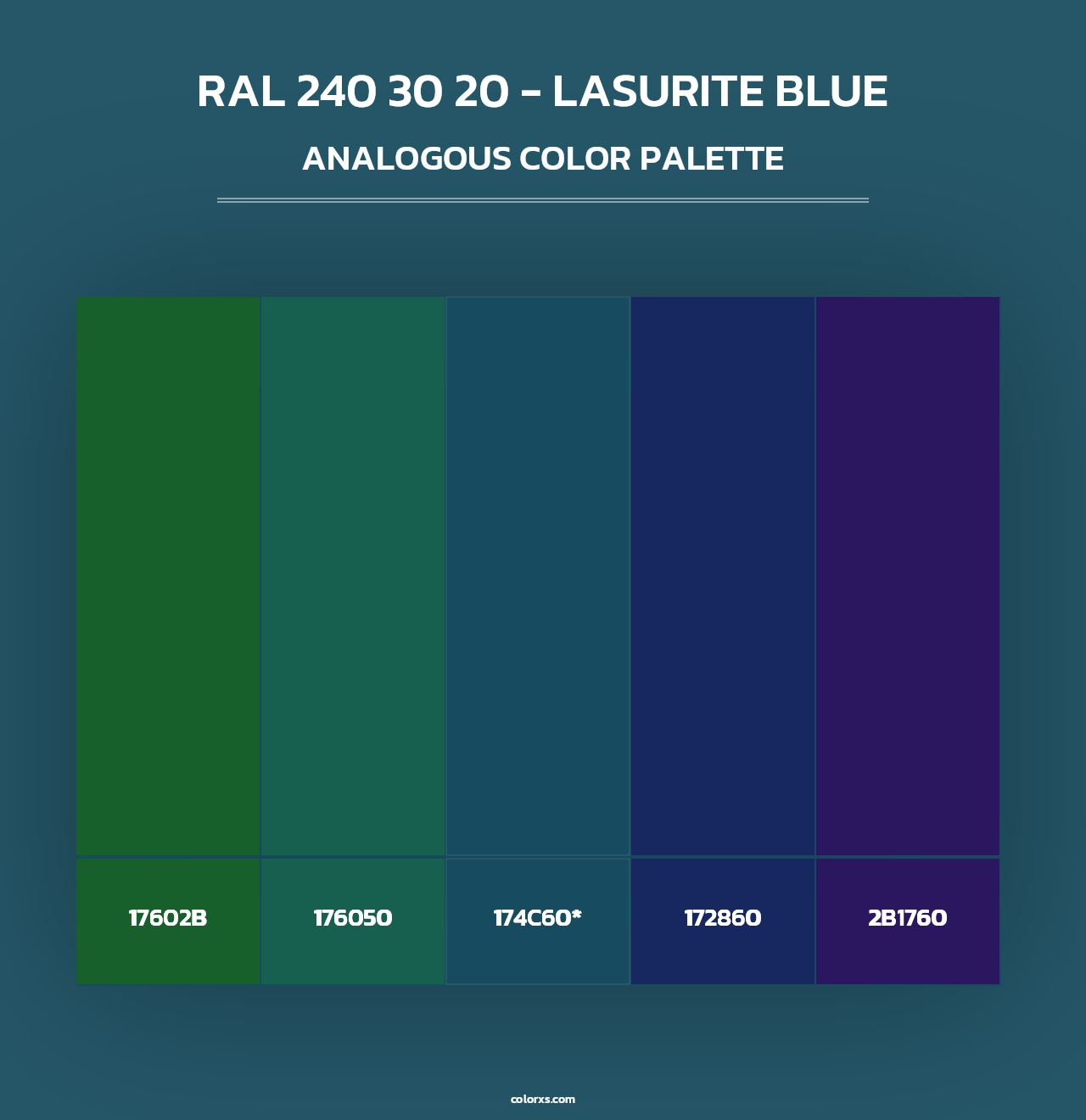 RAL 240 30 20 - Lasurite Blue - Analogous Color Palette