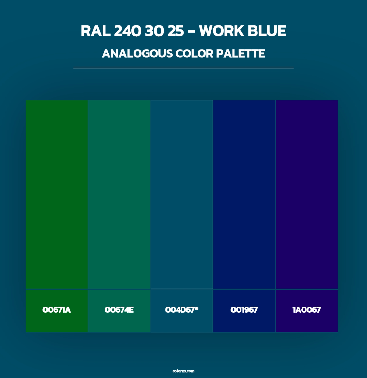 RAL 240 30 25 - Work Blue - Analogous Color Palette