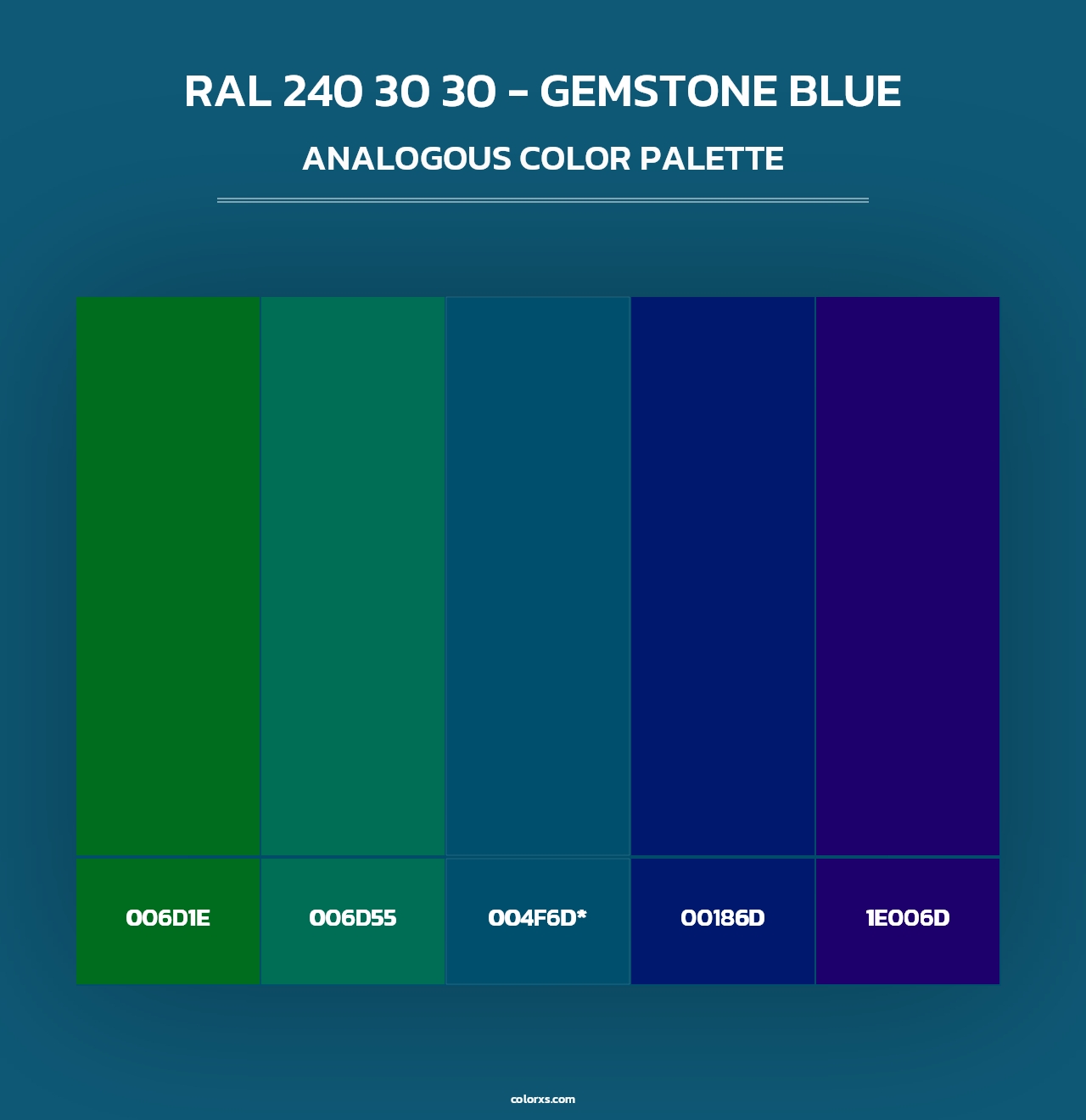 RAL 240 30 30 - Gemstone Blue - Analogous Color Palette