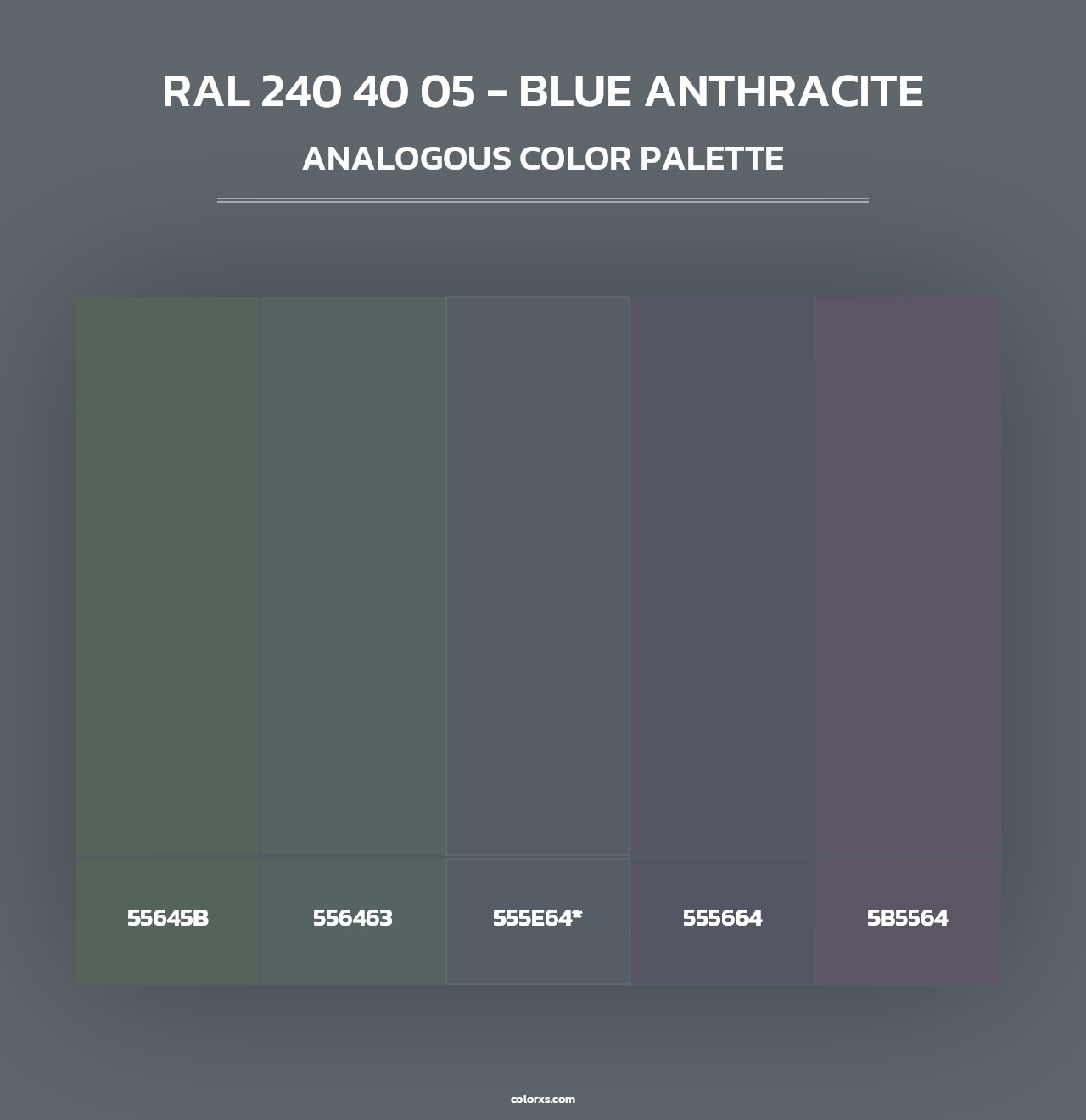 RAL 240 40 05 - Blue Anthracite - Analogous Color Palette
