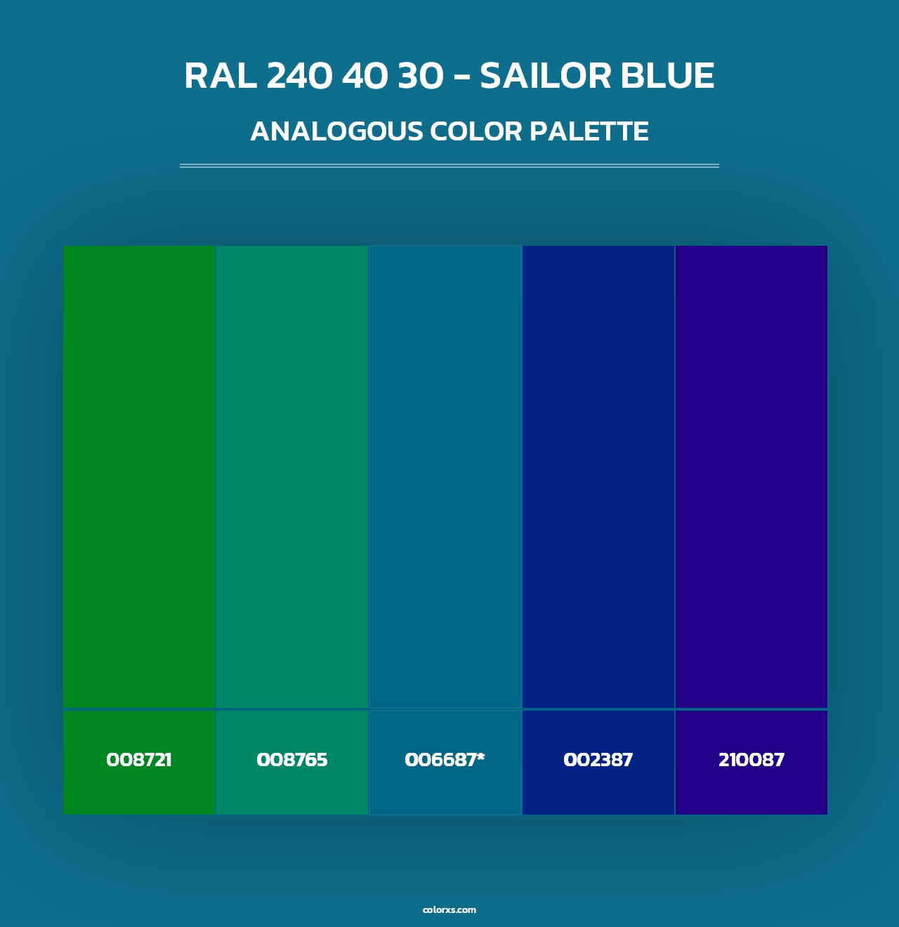 RAL 240 40 30 - Sailor Blue - Analogous Color Palette