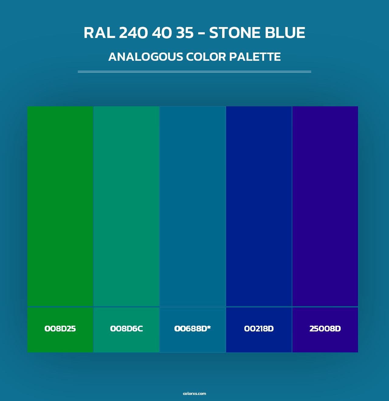 RAL 240 40 35 - Stone Blue - Analogous Color Palette