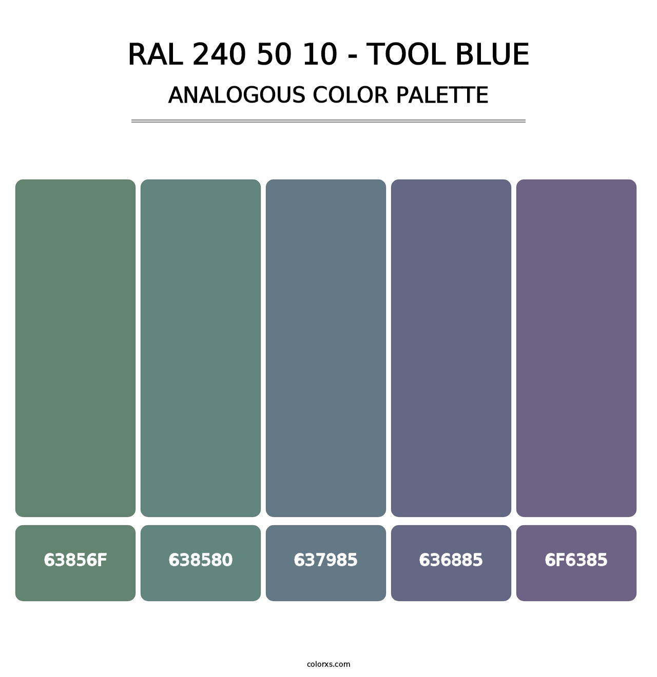RAL 240 50 10 - Tool Blue - Analogous Color Palette