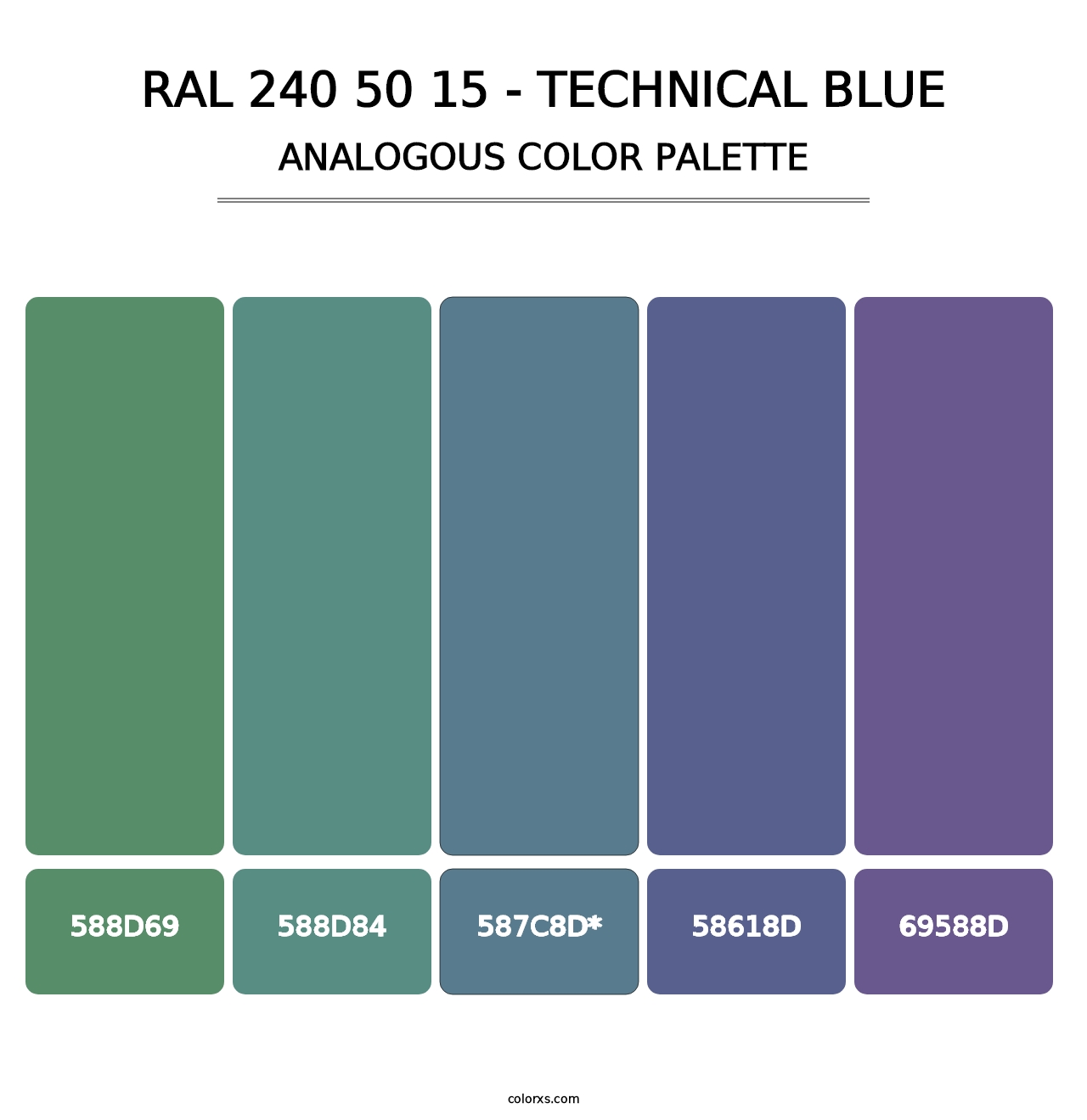 RAL 240 50 15 - Technical Blue - Analogous Color Palette