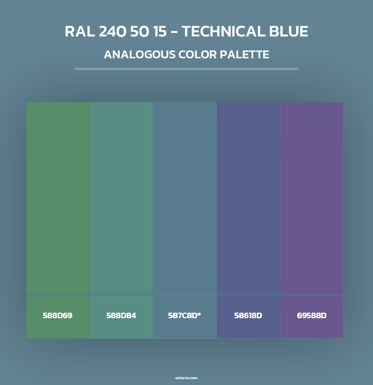 RAL 240 50 15 - Technical Blue - Analogous Color Palette