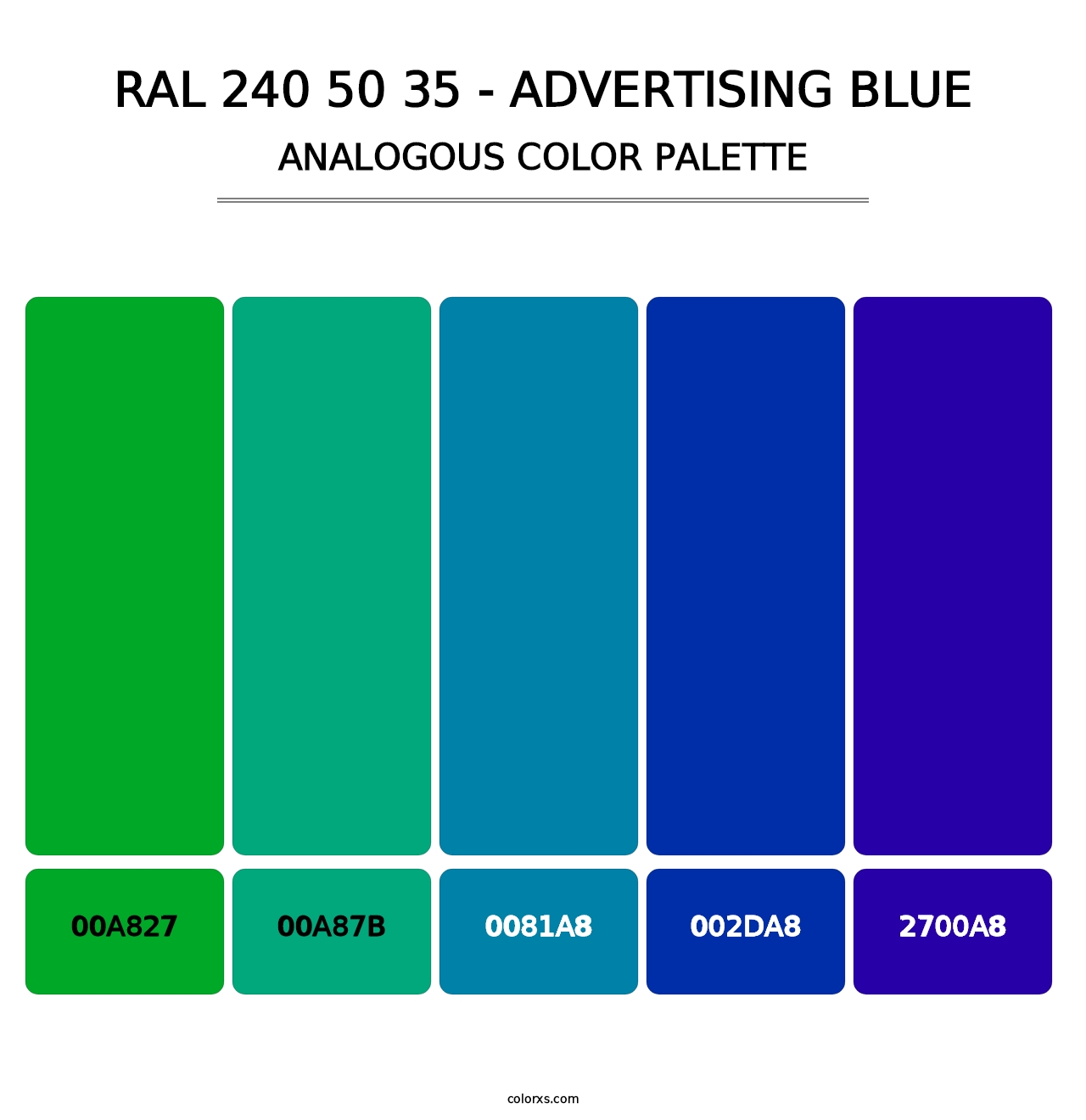 RAL 240 50 35 - Advertising Blue - Analogous Color Palette